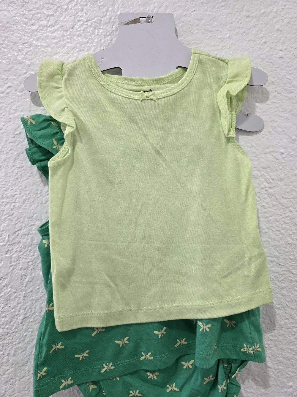 Carter's Green Flutter-Sleeve Baby Dress & Bloomer Shorts- 24M